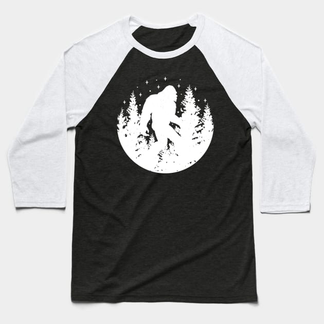 Bigfoot Forest Hide And Seek Baseball T-Shirt by Tesszero